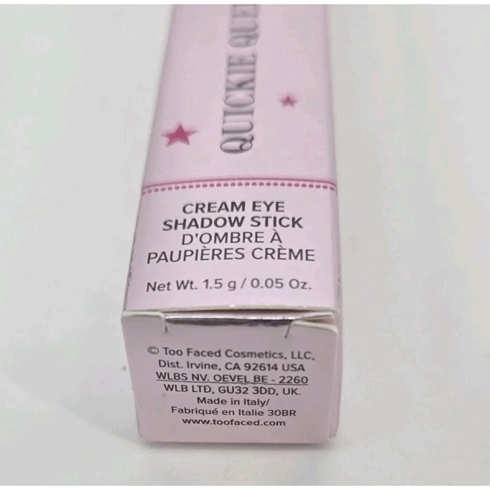 Too Faced Quickie Queen Cream Eyeshadow Stick Chocolate Sprinkles NIB 1.5g Brown